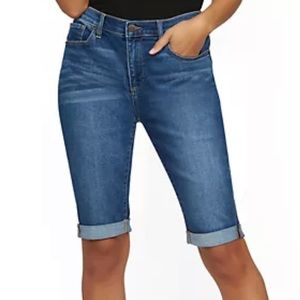 NY&C | Height Waist  Curvy Boyfriend 13-Inch Bermuda Short - Blue Honey (S)
